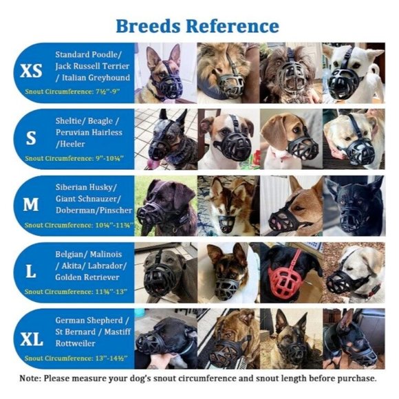 Dog Muzzle Basket Anti Barking And Chewing Dog Mouth Cover Breathable XL / 5 - Picture 7 of 14